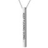 Stainless Steel Vertical Strip Inspiration Charm Pendant Lettering Letter Necklace Titanium Steel Jewelry
