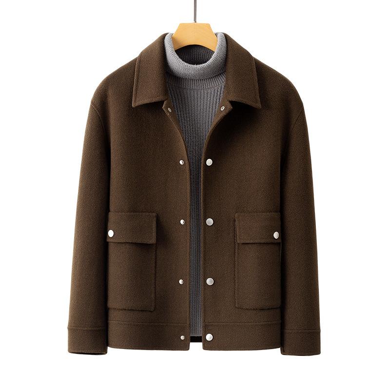 Coat Men's Spring and Autumn New High-end Wool Woolen Jacket Non-double-sided Woolen Cashmere Winter Clothing