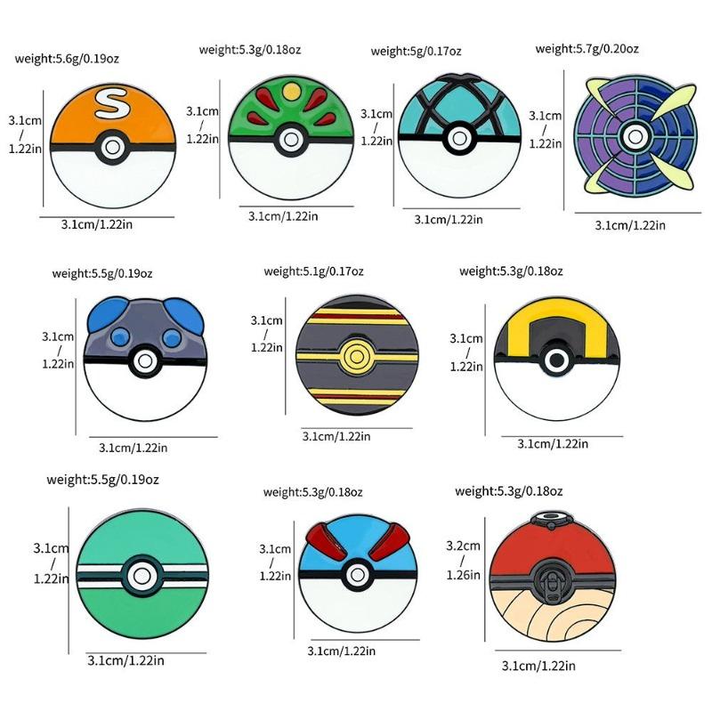 Poke Ball Enamel Pin Master Ball Luxury Ball Metal Brooches Anime Pocket Monster Alloy Badge Jewelry For Cosplay Decor