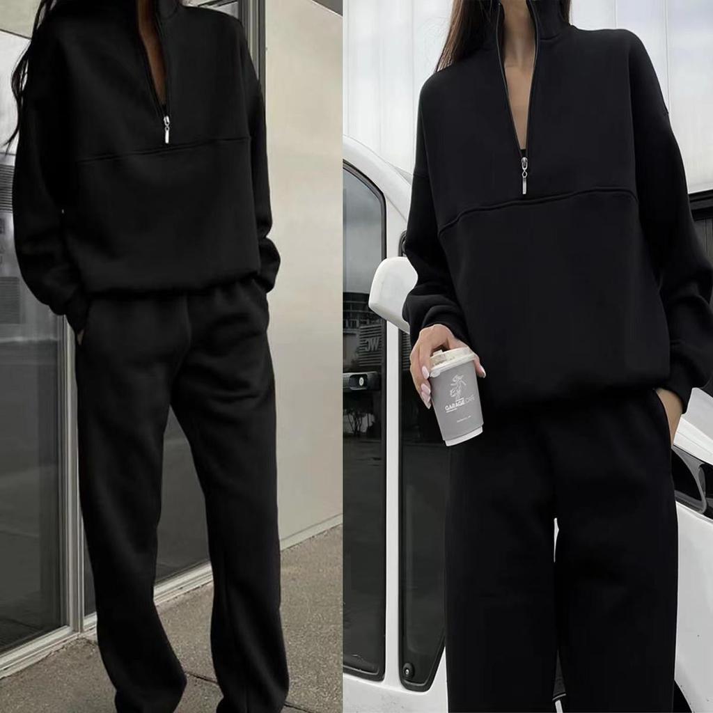 Women's Versatile Casual Long-Sleeve Sweatshirt and Long Pants Set