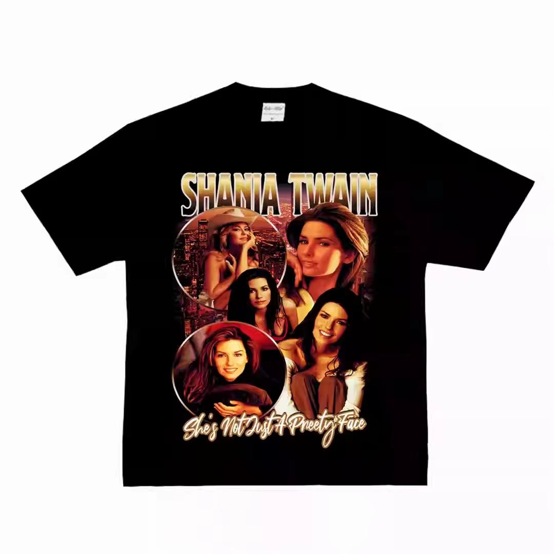 

Shania Twain She s Not Just A Pretty Face T-Shirt Women s Vintage Country Music Tee Oversized Casual Cotton Fan Merch Top 2XL