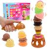 Kids Ice Cream Stacking Toy Educational Pretend Play Food Puzzle Simulated Food Stack Up Play Interactive Early Learning Toy