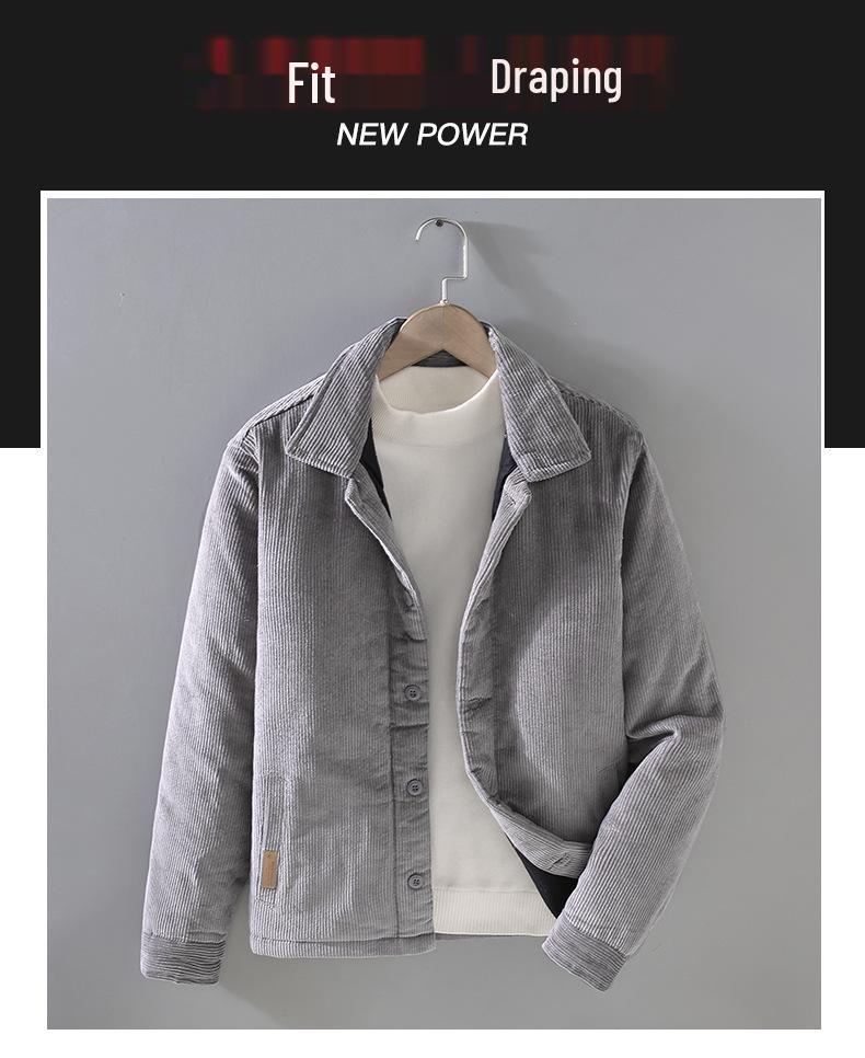 Men's Winter Retro Thickened Corduroy Jacket - Casual Youth Outerwear
