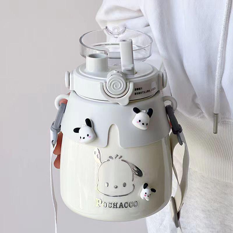 

1000ml Women s Insulated Belly Cup with Straw - Large Capacity, Double-Wall, Portable, Cold Drink Mug Default