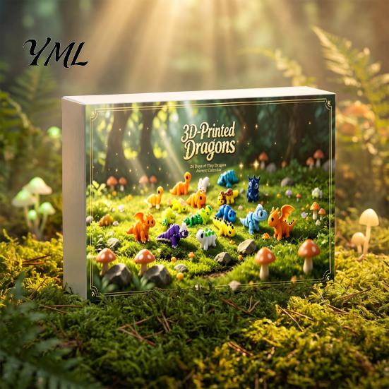 Stress Relief Toys for Teens 3D Printed Dinosaur Advent Calendar, 24-Day Mini Articulated Figure Set, Holiday Calendar Kids Christmas Countdown