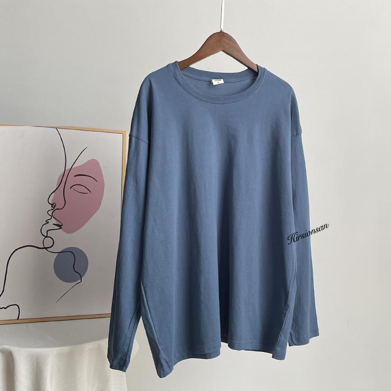 Hirsionsan Basic O-neck 100% Cotton T Shirt Women Loose Oversized Pullover Chic Cusual Tees Female Tops Girl Clothing 16 Colors