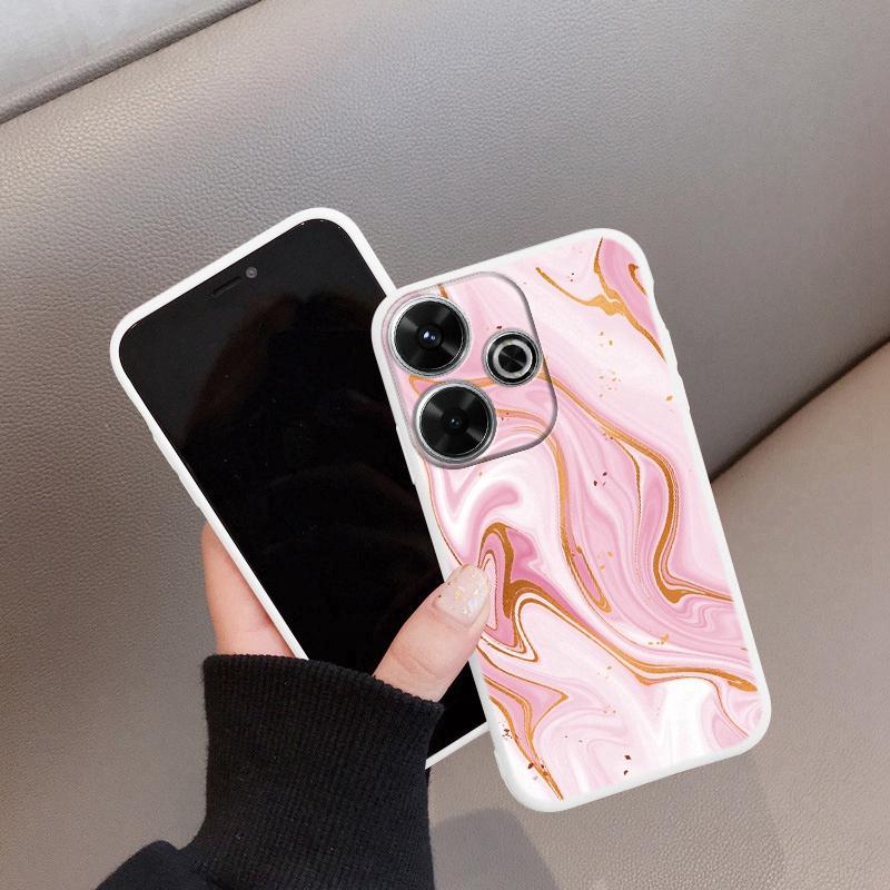 

М який силіконовий чохол Marble для Samsung A55 M35 S24 Redmi Note 13 Pro 13C 14 Xiaomi Poco C65 iPhone 15 Huawei Honor 200 Realme 9 Камера Протиударний чохол Realme 12 5G білий