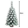 Desktop Christmas Tree Artificial Snow Frost Pine Tree Christmas Ornaments Tree Xmas Flocking Tree Xmas Holiday Table Decoration