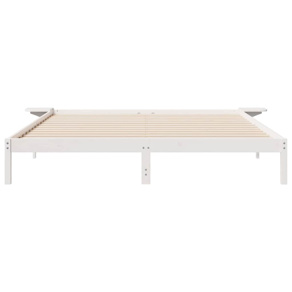 Bed Frame with Nightstands White 200 x 220 cm