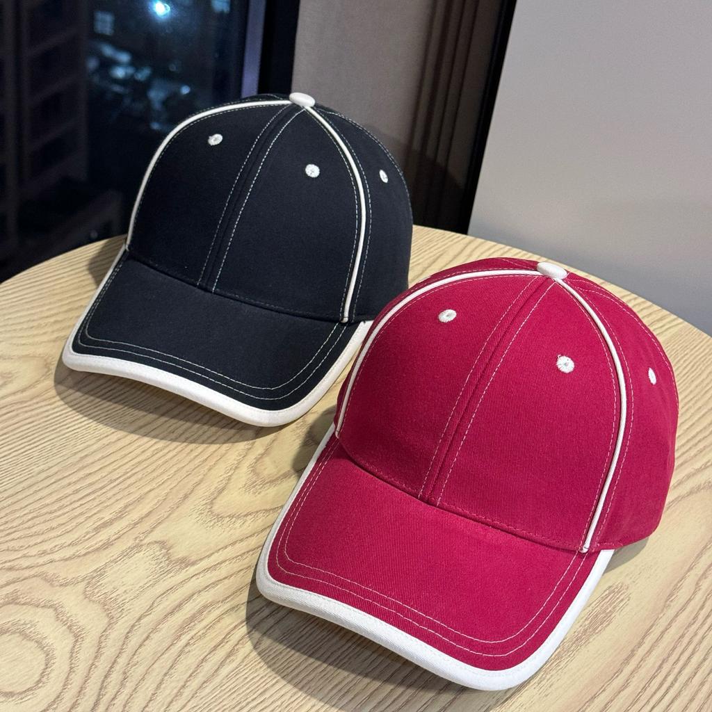 New stylish plain brimmed baseball cap with wide brim for spring and autumn, unisex, curved brim, fashionable and versatile
