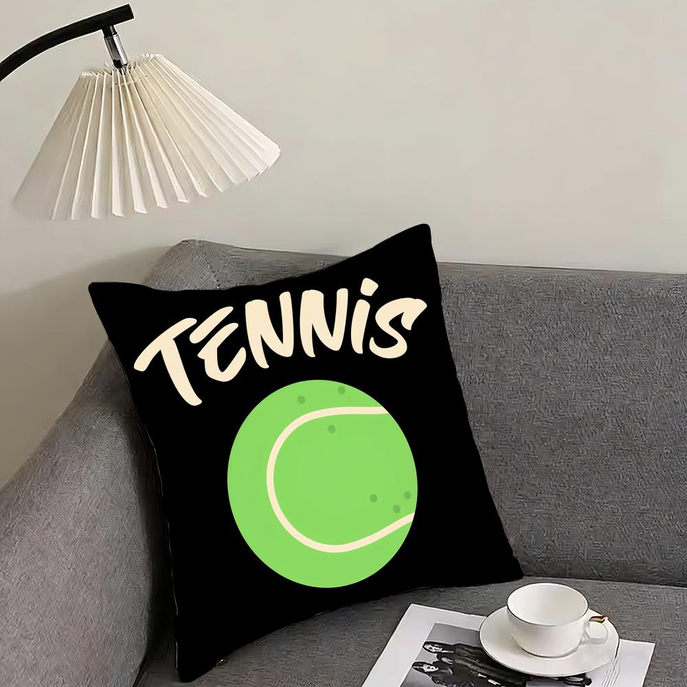 

Funny Tennis Cushion Cover Pillowcase Ultra Soft Skin Friendly Fabric Cloud Like Comfort Concealed Zipper 30x30cm
