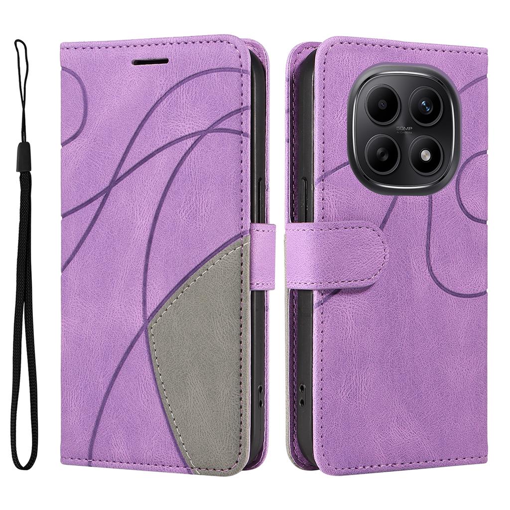 For Xiaomi Poco M8 5G/Redmi Note 15 5G (Global) Leather Phone Case Stand Wallet with Bi-colour Splicing Design