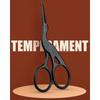 Stainless Steel Hair Scissors - Enhanced Safety Round Tip Stork Scissors for Precise Eyebrow, Nose, Beard & Ear Hair Trimming