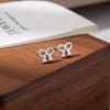 European & American Style Titanium Steel Star, Moon & Bowknot Stud Earrings for Women