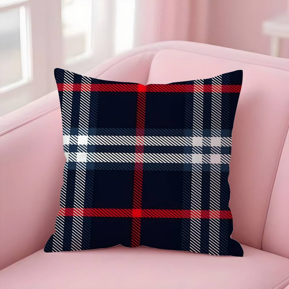 Christmas Plaid Pillow Case Sofa Short Plush Double-sided HD Printing Room Home Office Gift Cushion Cover