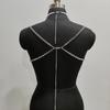 Crystal Beaded Tassels Layered Necklace Halter Neck Chest Chain Shimmering Body Jewelry Camisole Bralette For Women