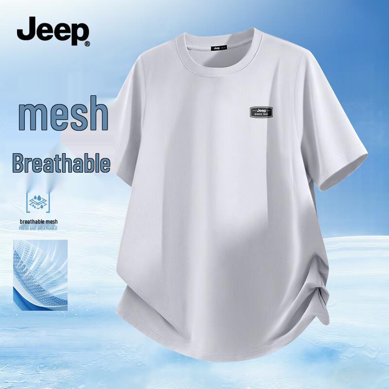 JEEP Men s Ice Silk Mesh Short Sleeve T-Shirt L