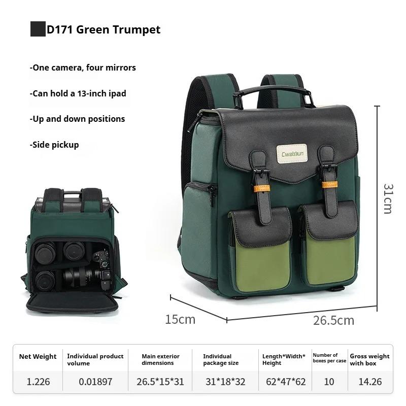 Рюкзаки Повседневный Фотосумка Двуплечевой Снижение Нагрузки Дышащий Рюкзак Большая Вместимость Сумка для Хранения Зеркальной Камеры D171 Green S