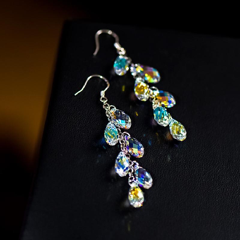 Modische mehrfarbige lange Ohrringe für Damen Hochzeitsschmuck Quasten-Hängeohrringe Verlobung… Mehr