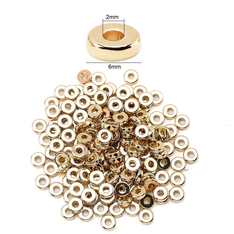 200 Pieces Flat Round Disc Spacer Beads CCB Cube Loose Spacer Beads For Bracelet Necklace Making Jewely Craft DIY 7Colors