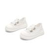 Fashion Casual White Shoes Women's Summer Thick Bottom Lace up Mesh Breathable All-Matching Casual Sports Board Shoes