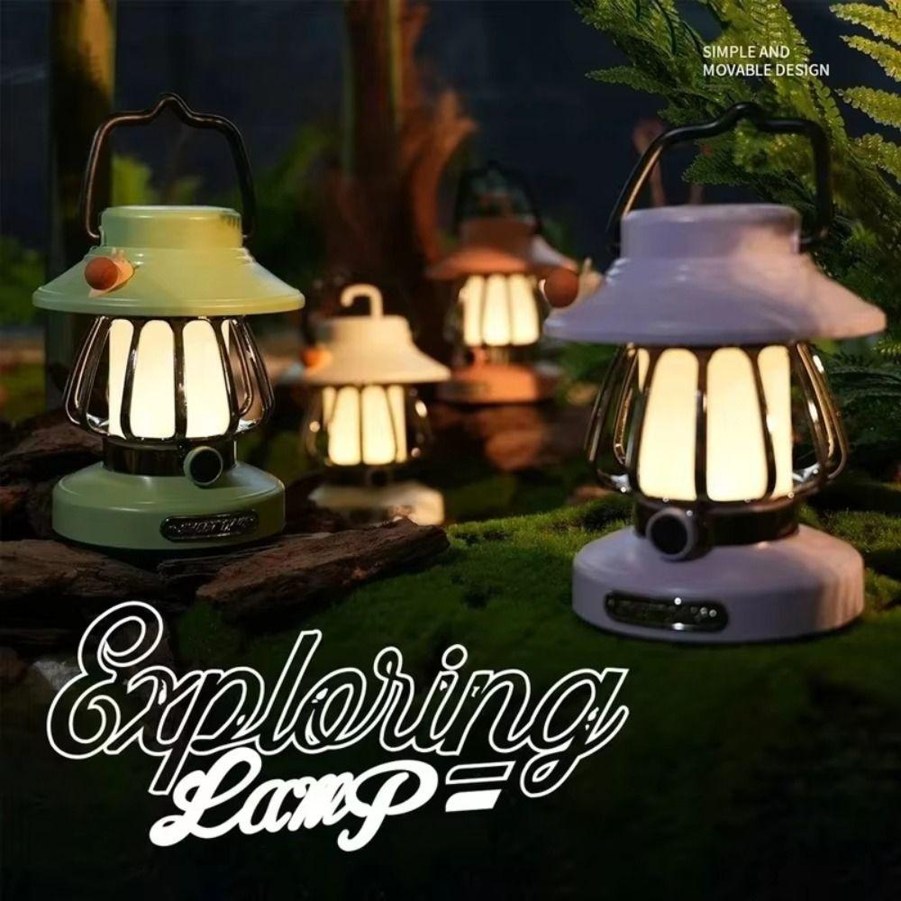 3 Colors Dimming Tent  Lamp Waterproof Emergency Survival Lights Retro Camping Lamp  Climbing
