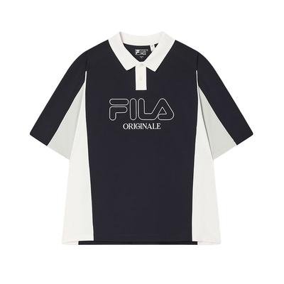 Polo de Manga Curta Original Lifestyle Color Block Logotipo da Marca Moda Casual Diário Versátil Caimento Regular Tops Masculinos Hero-Blue F11M529111FNV