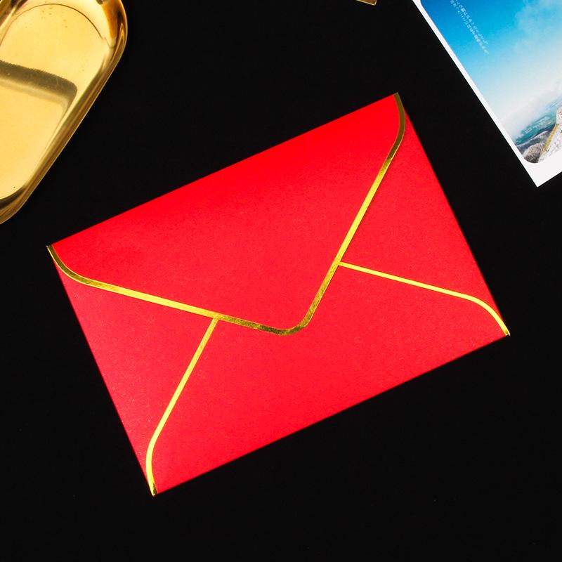 A5 Gold-Edged Pearlescent Invitation Envelope with Logo Print Capability