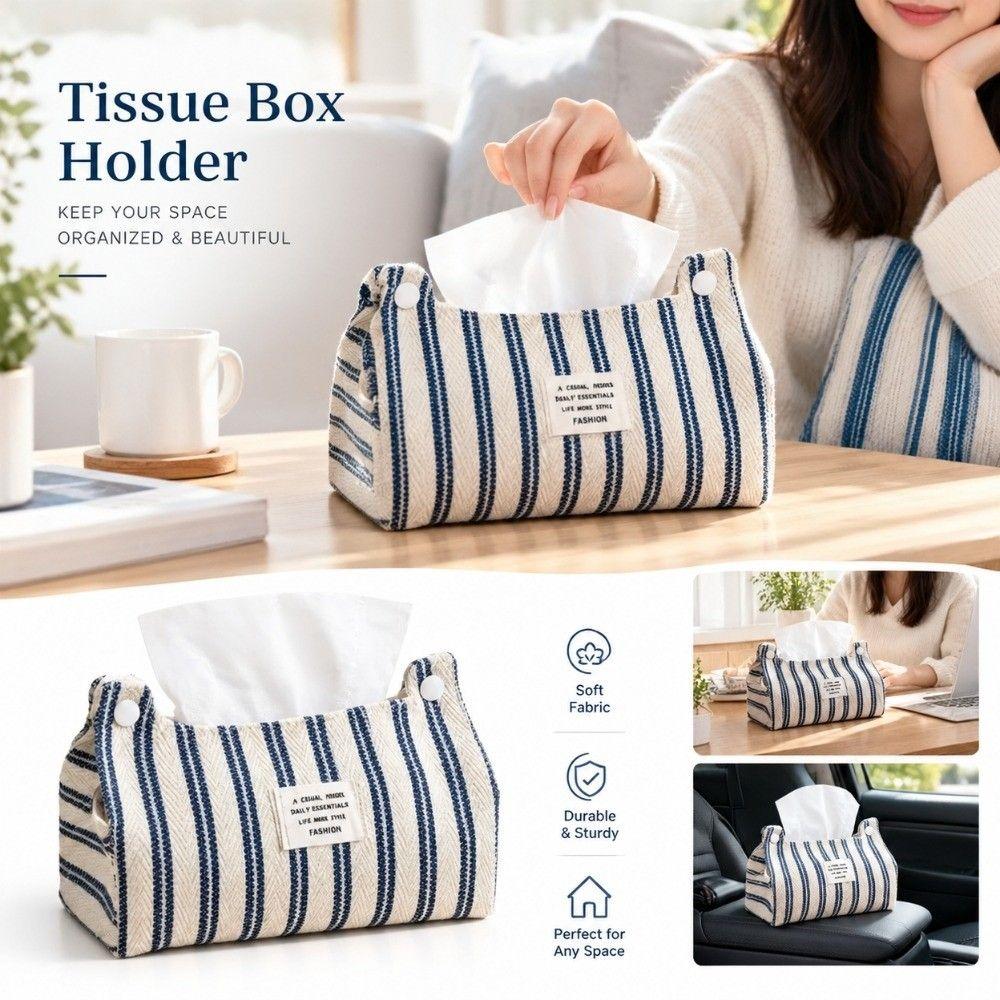 Fabric Tissue Storage Holder Dust Protection Facial Towel Bag Facial Tissue Bag Bedroom