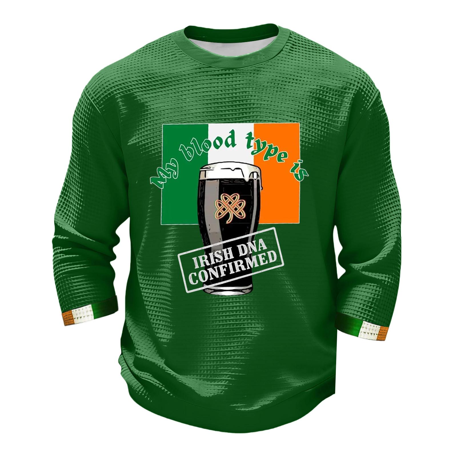 

Men s Fashion Long Sleeve T-Shirt St. Patrick s Day Shirt XXXL