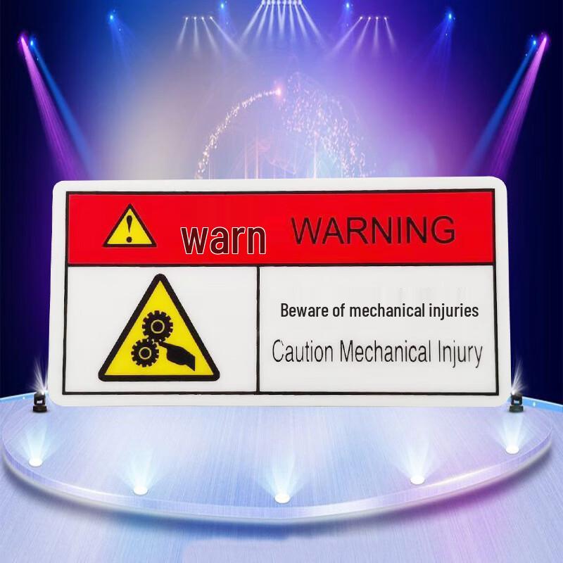WEZHO PVC Warning Sign - Caution Mechanical Injury