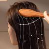 Kopfmassage Gua Sha Werkzeug Messing Langer Griff Massagekamm Kopfhaut Kopf Meridian Kamm Verdickt Breit Golddraht Sandelholz Kamm