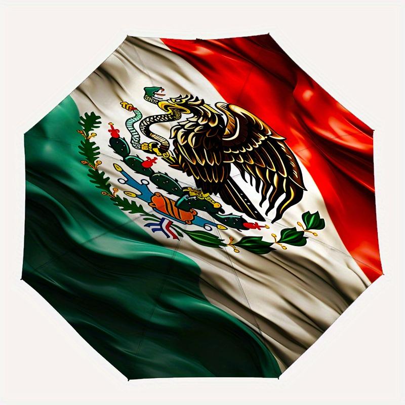 Eagle,Flag,Mexico Automatic Folding Umbrella 8 Ribs Lightweight Design, Durable Iron Frame, Compact and Portable, Ideal Birthday or Christm