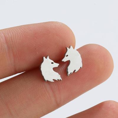 Orecchini a Lobo in Acciaio Inossidabile con Lupo Unisex - Moda Coreana Design Animale