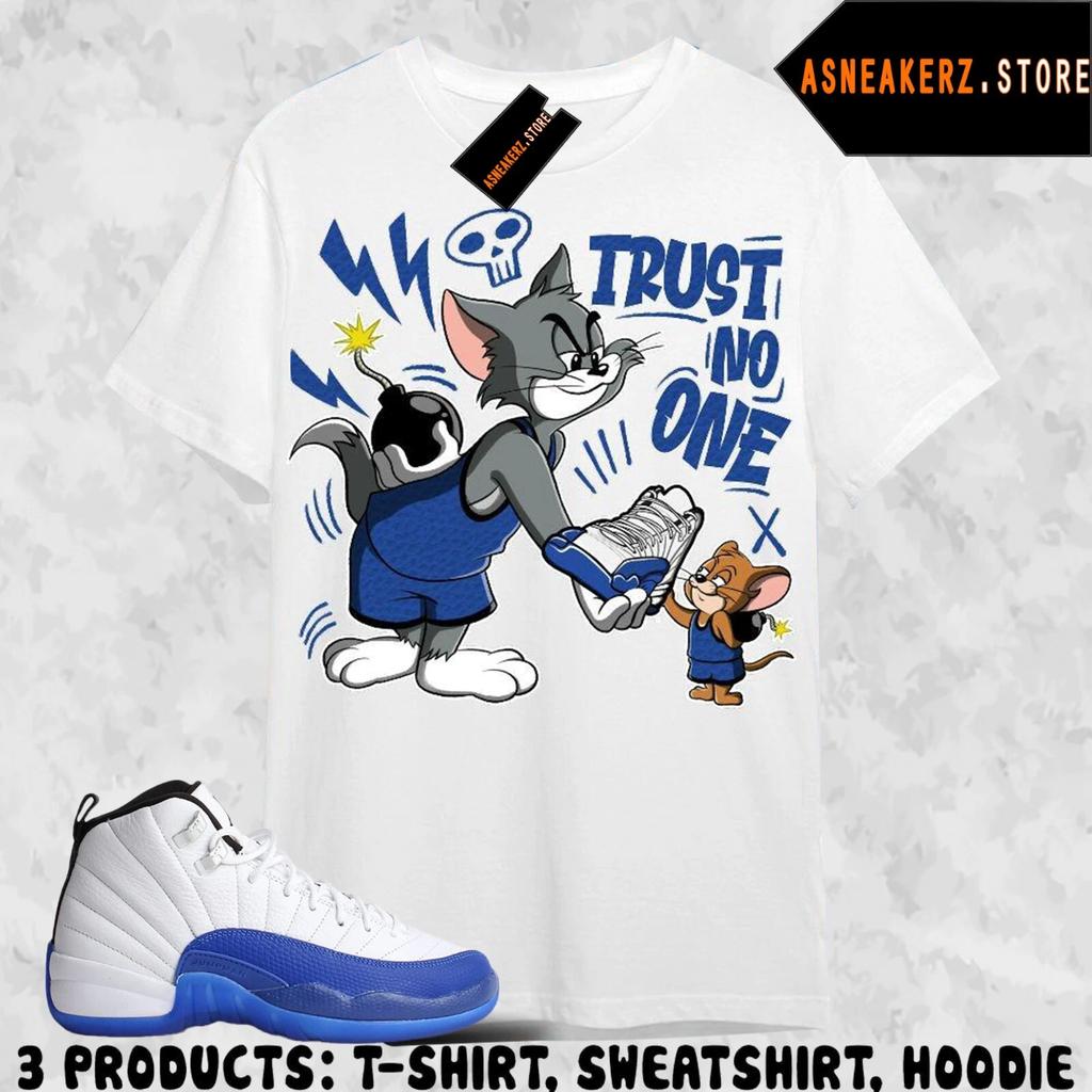 Shirt Match AJ 12 Blueberry Sneaker Matching Trust No One Cat Mouse Tee T-Shirt
