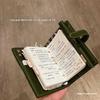 Green Leather Notebooks Portable Pocket Book M5 Loose Leaf Notebook With 60/40 Blank Inner Page Suitable For Girl Back To School