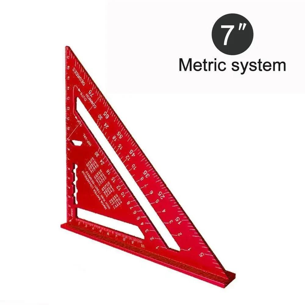 High Quality 7 Inch Rafter Square Metric Double Scale Triangle Ruler Aluminum Mensurement Tool Angle Ruler Carpenter