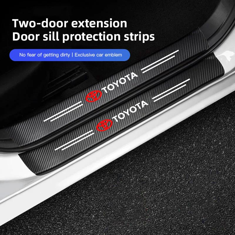 5Pc Car Door Sill Kick Tailgate Threshold Protection Stickers For Toyota 86 Mirai Supra Prado Alphard Crown Vellfire Sequoia CHR