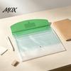 Durable PP File Bag Expandable Document Folder with Label Slot, Layered Design Waterproof Business Pouch Envelope, Secure Rope Closure Organizer