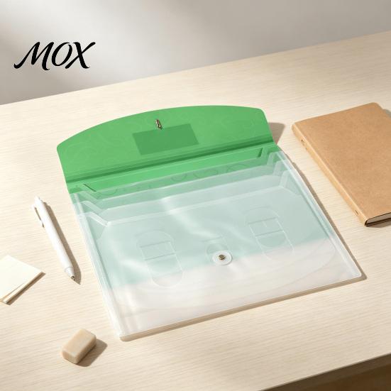 Durable PP File Bag Expandable Document Folder with Label Slot, Layered Design Waterproof Business Pouch Envelope, Secure Rope Closure Organizer