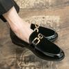 Elegant Green Wedding Shoes For Men Business Casual Slip-on Men's Dress Shoes Fashion Design Glitter Patent Leather Shoes Men