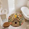 Vintage Flower Bird,Round Area Rug,Carpet Rug for Living Room Bedroom Sofa Playroom Decor,Non-slip Floor Mat