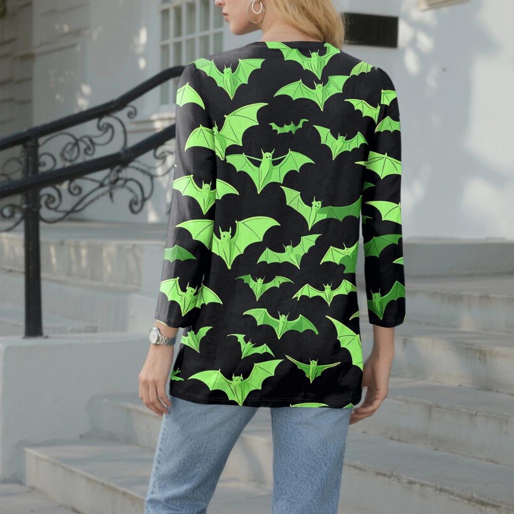 Women's Casual Fashion Sexy Comfortable V-Neck Halloween Seven Sleeve Top