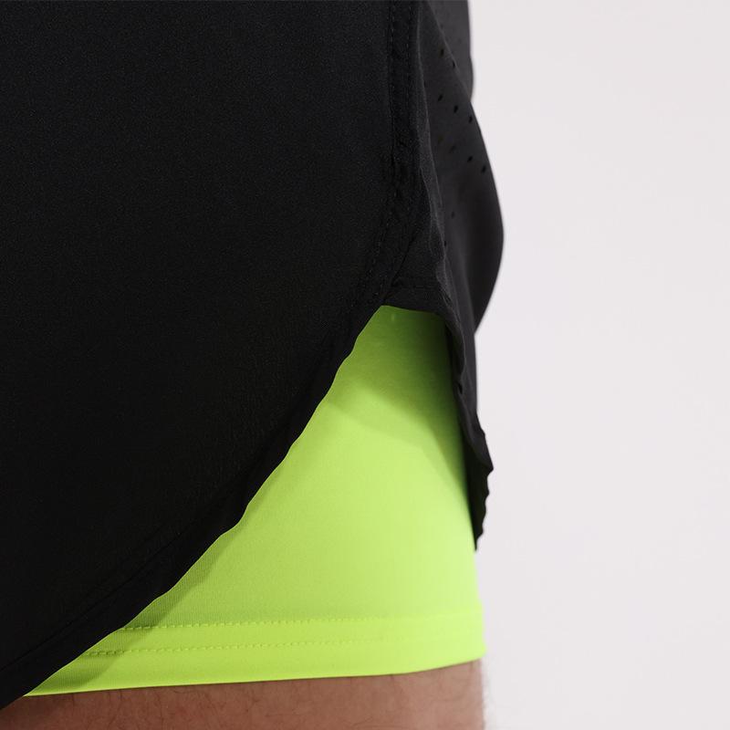 Herren-Zwei-in-Eins-Laufshorts mit Schnelltrocknung und Anti-Exposure-Futter