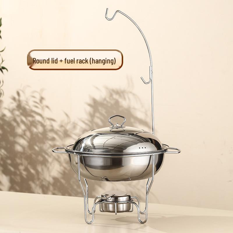 Stainless Steel Round Buffet Stove - Commercial Heated Food Warmer