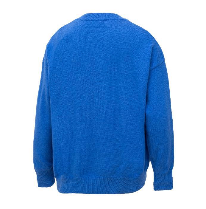 Trendy Unisex CB Logo Jacquard Knit Pullover Sweater