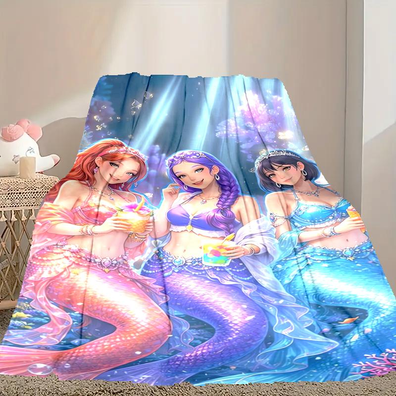 1pc Digital Print Nap Blanket, Kpop Demon Hunters Blanket for Home Use, All Season Warmth, Christmas and Valentine's Day Gift Blanket