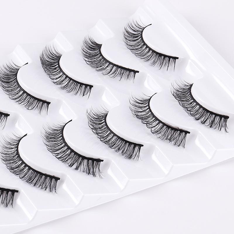 7 Pairs Of Chemical Fiber False Eyelashes Simulation Curled Thick Short Eyelashes