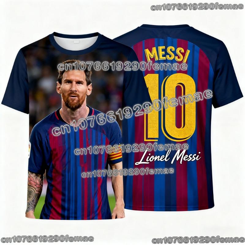 MESSI Superstar Graphic Print Football T-shirt 2026 Summer Men’s Fashion Commemorative Jersey Style Casual Sports Top