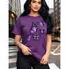 Fashionable butterfly printed T-shirt - short sleeved round neck, comfortable, breathable and soft, perfect choice for spring and summer
